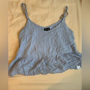 Top Shop blue flowy tank blouse.